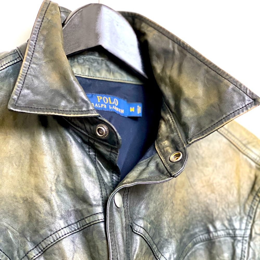 COPY - Ralph Lauren Indigo Leather Western Shirt-…